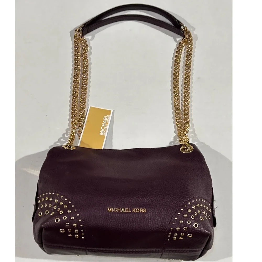 Michael Kors Damson Medium‎ Chain Messenger Leather shoulder Bag 35F8GTTM6L New